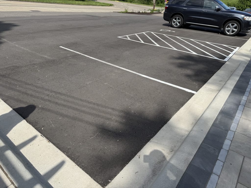 parking spaces in new asphalt